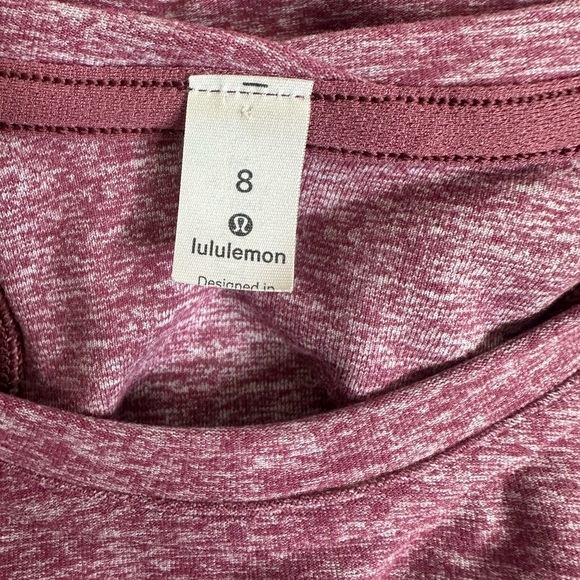 Sold Lululemon Runderful Long Sleeve Heathered Misty Merlot size 8 - Picture 3 of 6